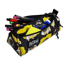 Jacbag Dual Prime İki Bölmeli Üçgen Siyah Sarı Pilot Köpek Erkek Kalem Çantası