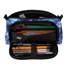 Jacbag Prime XL Lastik Ayraçlı İki Bölmeli Mavi Dumanlı Erkek Çocuk Kalem Çantası 