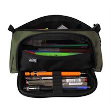 Jacbag Prime XL Lastik Ayraçlı İki Bölmeli Haki Yeşil Erkek Kalem Çantası