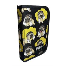 Jacbag Pilot Köpek Siyah/Sarı Sert Kapaklı Lastikli Düzenleyici Organizer Kalemlik