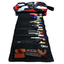 Jacbag Kırmızı Kamuflaj Organizer Roll Up Düzenleyici Kalem Kutusu/Kalemlik