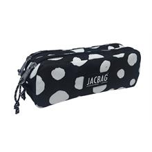 Jacbag Benekli Siyah/Beyaz İki Gözlü Okul Kalem Çantası - Kız Çocuk