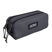 Jacbag Gri İki Gözlü Okul Kalem Çantası - Erkek Çocuk