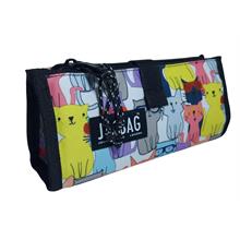 Jacbag Twin Masa Üstü Çift Bölmeli Kalem Çantası Sarı Kedi