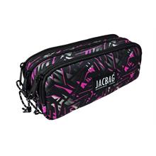 Jacbag Üç Bölmeli Çocuk ve Yetişkin Kalem Çantası - Pembe Geometrik - Kız Çocuk/Kadın