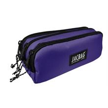 Jacbag Üç Bölmeli Çocuk ve Yetişkin Kalem Çantası - Mor - Kadın/Kız Çocuk