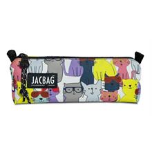 Jacbag Sarı Kedi Kız Çocuk Tek Bölmeli Üçgen Okul ve Ofis Kalem Kutusu