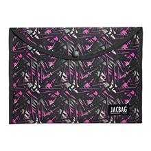 Jacbag Pembe Geometrik Kadın A4 Çıtçıtlı Dosya Defter Tablet ve Evrak Çantası