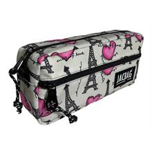Jacbag Çift Fermuarlı Pembe/Gri Paris Kız Çocuk Kalem Kutusu