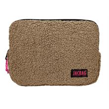Jacbag Teddy Bej/Pembe Peluş Kız Çocuk Tablet Çantası