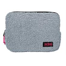 Jacbag Teddy Açık Gri/Pembe Peluş Erkek Çocuk Tablet Çantası