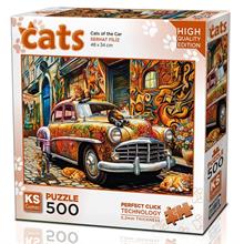 Ks Games 500 Parça Araba Üstündeki Kediler Puzzle - Serhat Filiz