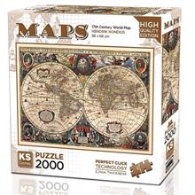 Ks Games 2000 Parça 17. Yüzyıl Dünya Haritası Puzzle - Hendrik Hondius
