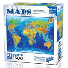 Ks Games 1500 Parça Dünya Siyasi Haritası Puzzle - Adrian Chesterman