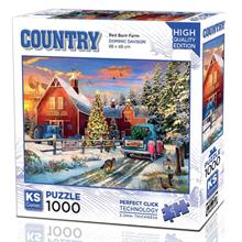 Ks Games 1000 Parça Red Barn Farm Puzzle - Dominic Davison