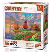 Ks Games 1000 Parça Lale Tarlası ve Yel Değirmeni Puzzle - Abraham Hunter