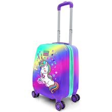 Coral High Unicorn Desenli Kız Çocuk Seyahat Tatil Valizi (Mor)