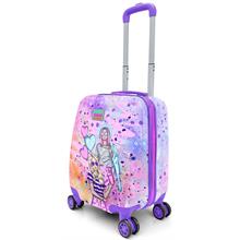 Coral High Pembe Fashion Baskılı Kız Çocuk Tekerlekli Bavul/Valiz