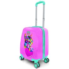 Coral High Pembe Kedi Baskılı Kız Çocuk Tekerlekli Valiz