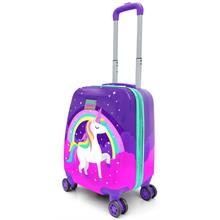 Coral High Mor Pembe Unicorn Baskılı Kabin Uyumlu Kız Çocuk Valizi/Bavulu