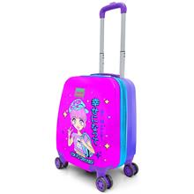 Coral High Pembe K-Pop Baskılı Kız Çocuk Dört Tekerlekli Valiz