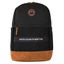 United Colors Of Benetton Üç Bölmeli Retro Erkek Çocuk Sırt Çantası - Siyah - Günlük Okul Seyahat