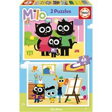 Educa 4-6 Yaş 2x48 Parça Milo Puzzle - Kız ve Erkek Çocuk Karton Puzzle