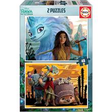 Educa 2x48 Parçalık İkili 4-6 Yaş Çocuk Puzzle - Raya ve Son Ejderha (The Last Dragon) - Kız Çocuk