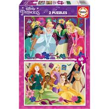 Educa 4-6 Yaş 2x48 Parça Disney Princess Prensesler Puzzle - Kız Çocuk Karton Puzzle