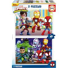 Educa 4-6 Yaş 2x48 Parça Erkek Çocuk Spidey ve İnanılmaz Arkadaşları Puzzle - Karton Eğitici Puzzle