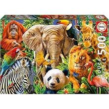 Educa 500 Parça Vahşi Hayvanlar Kolajı Puzzle - 19550 - Wild Animal Collage