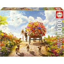Educa 1000 Parçalık Çiçek Taşıyan Araba - 19921 - Carrying Flowers