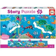 Educa 26 Parça Sualtı Dünyası Hikaye Puzzle - Sayılar Puzzle - 3-5 Yaş