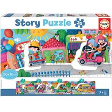 Educa 26 Parça Şehirdeki Araçlar Hikaye Puzzle - Panoramik - 3-5 Yaş