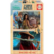 Educa 2x50 Parça Raya ve The Last Dragon Ahşap Çocuk Puzzle - 4-6 Yaş