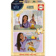 Educa 2x50 Parça Disney Wish Ahşap Kız Çocuk Puzzle - 4-6 Yaş