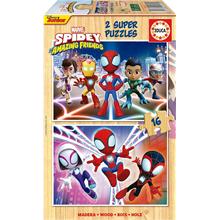 Educa 2x16 Parça Spiday ve Muhteşem Arkadaşları Ahşap Çocuk Puzzle - Erkek Çocuk - 3-4 Yaş