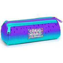 Coral High Üç Gözlü Okul Kalem Çantası - Kız Çocuk - Mor Turkuaz