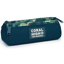 Coral High Üç Gözlü Okul Kalem Çantası - Kız Çocuk - Koyu Yeşil