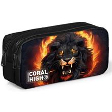 Coral High Siyah Aslan Desenli Erkek Çocuk İki Gözlü Kalemlik