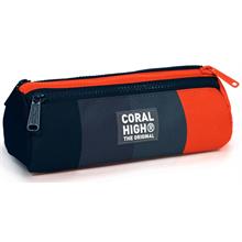 Coral High Siyah Kırmızı Renk Geçişli Erkek Çocuk Üç Bölmeli Okul Kalem Çantası
