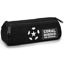 Coral High Erkek Çocuk Siyah Beyaz Üç Bölmeli Okul Kalem Çantası