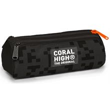 Coral High Erkek Çocuk Üç Bölmeli Okul Kalem Çantası - Gri - Siyah