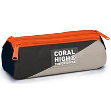 Coral High Erkek Çocuk Siyah Gri Renkli Üç Bölmeli Okul Kalem Çantası - İlk Okul Orta Okul