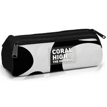 Coral High Erkek Çocuk Siyah Beyaz Desenli Üç Gözlü Okul Kalemliği Kalem Çantası