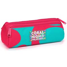 Coral High Kız Çocuk Kırmızı Yeşil Üç Bölmeli Okul Kalem Çantası