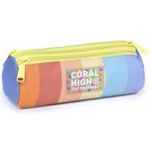 Coral High Kız Çocuk Üç Gözlü Turuncu-Sarı Renk Geçişli İlkokul ve Ortaokul Kalemliği