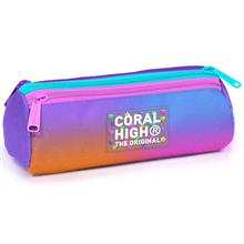 Coral High Kız Çocuk Mor Pembe Renk Geçişli Üç Bölmeli İlkokul ve Ortaokul Kalemliği