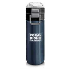 Coral High Erkek Çocuk İçin 500 ml lik Paslanmaz Çelik Termos/Suluk - Lacivert Turuncu Çizgili