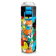 Coral High 500 ml Paslanmaz Çelik Okul Termosu/Suluk/Matara - Kız Çocuk - Siyah Karikatür Çizgili - Sızdırma Yapmaz